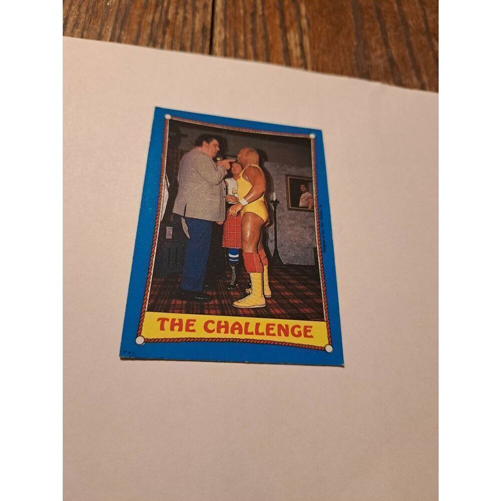 Vintage 1987 WWF Andre the Giant vs Hulk Hogan Card #58 WrestleMania 3 Challenge